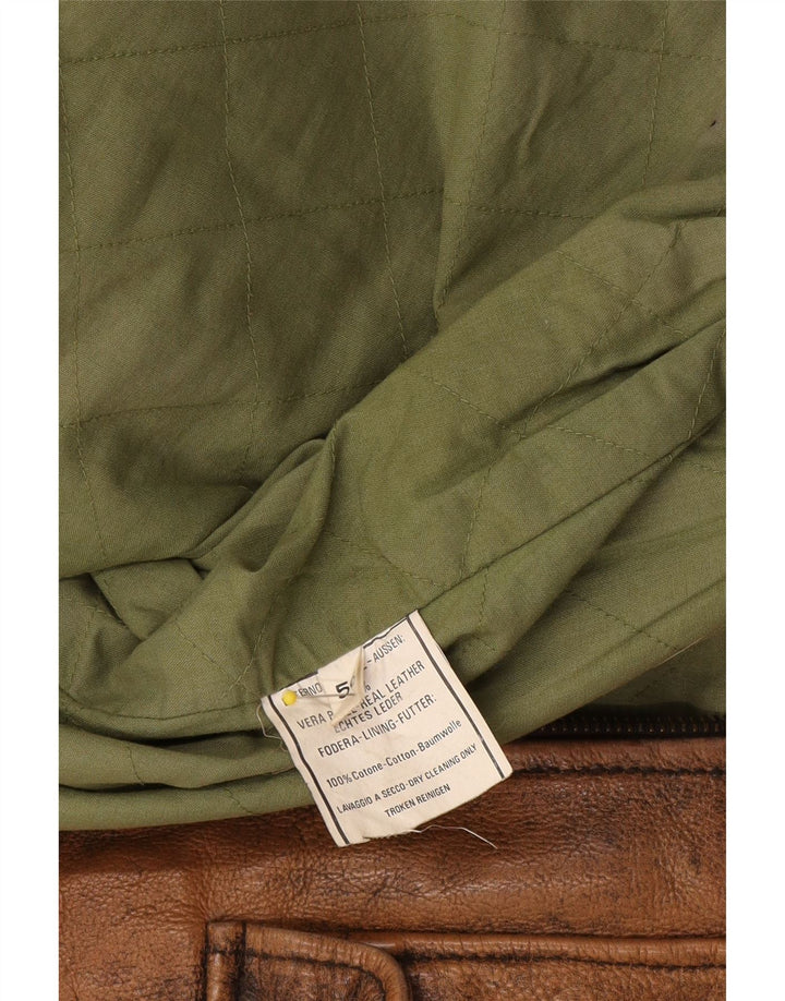 Винтажная мужская кожаная куртка IT 56 2XL Коричневая