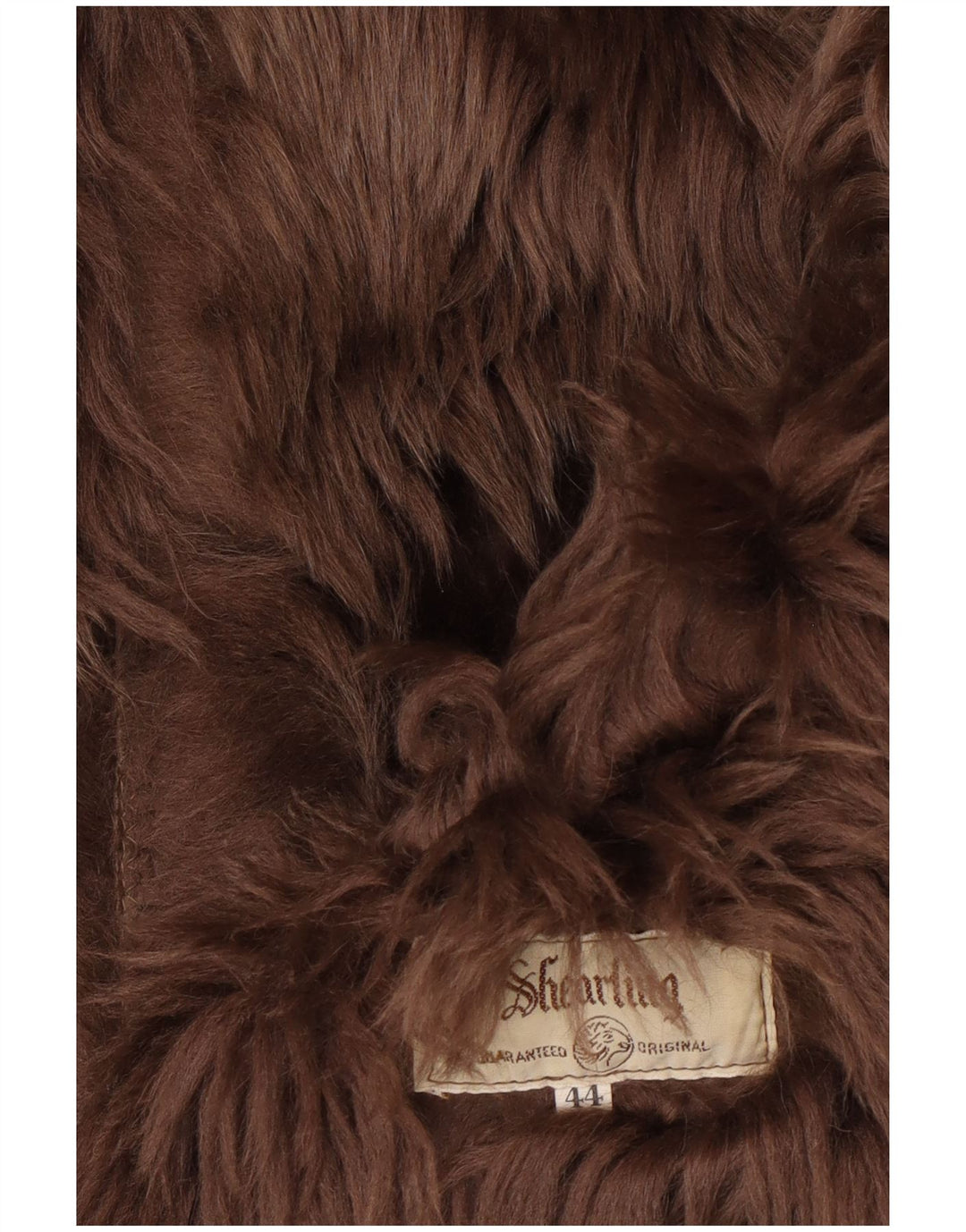 Винтажная женская дубленка оверсайз IT 44 Medium Brown Shearling