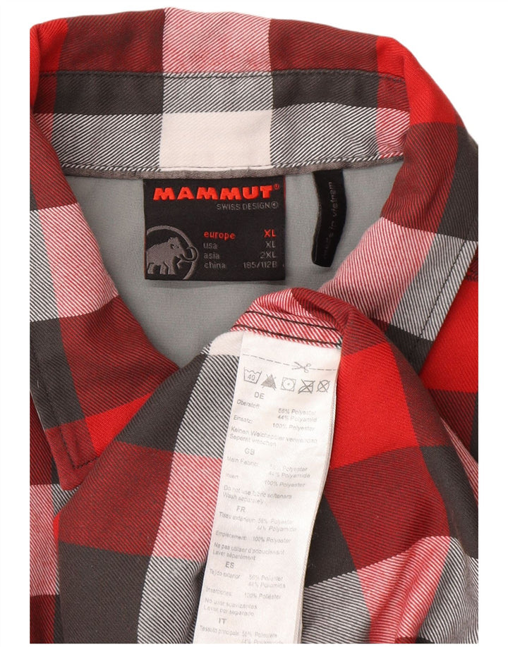 Мужская фланелевая рубашка Mammut XL, красный полиэстер в клетку