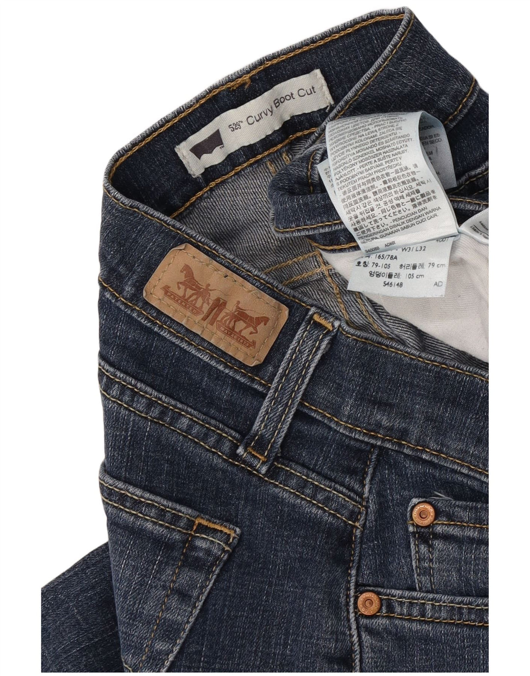Женские джинсы Levi's 529 Curvy Bootcut W31 L32 Синие, хлопок
