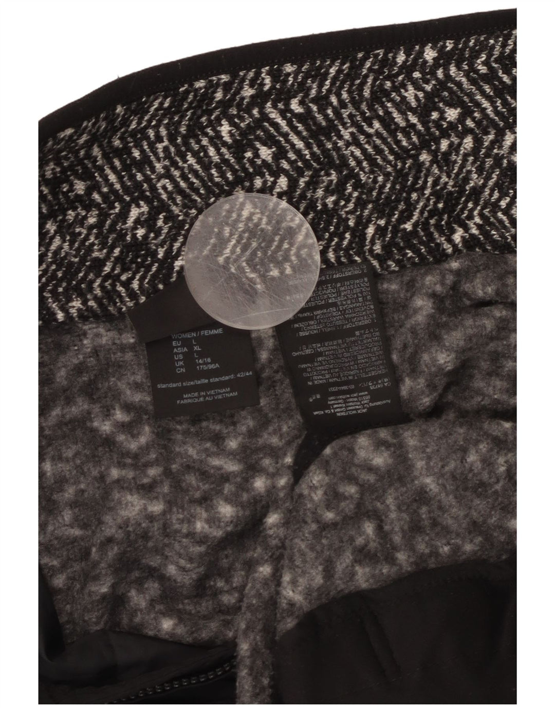 JACK WOLFSKIN Женский спортивный костюм, верхняя куртка, Великобритания, 14/16, большая черная елочка