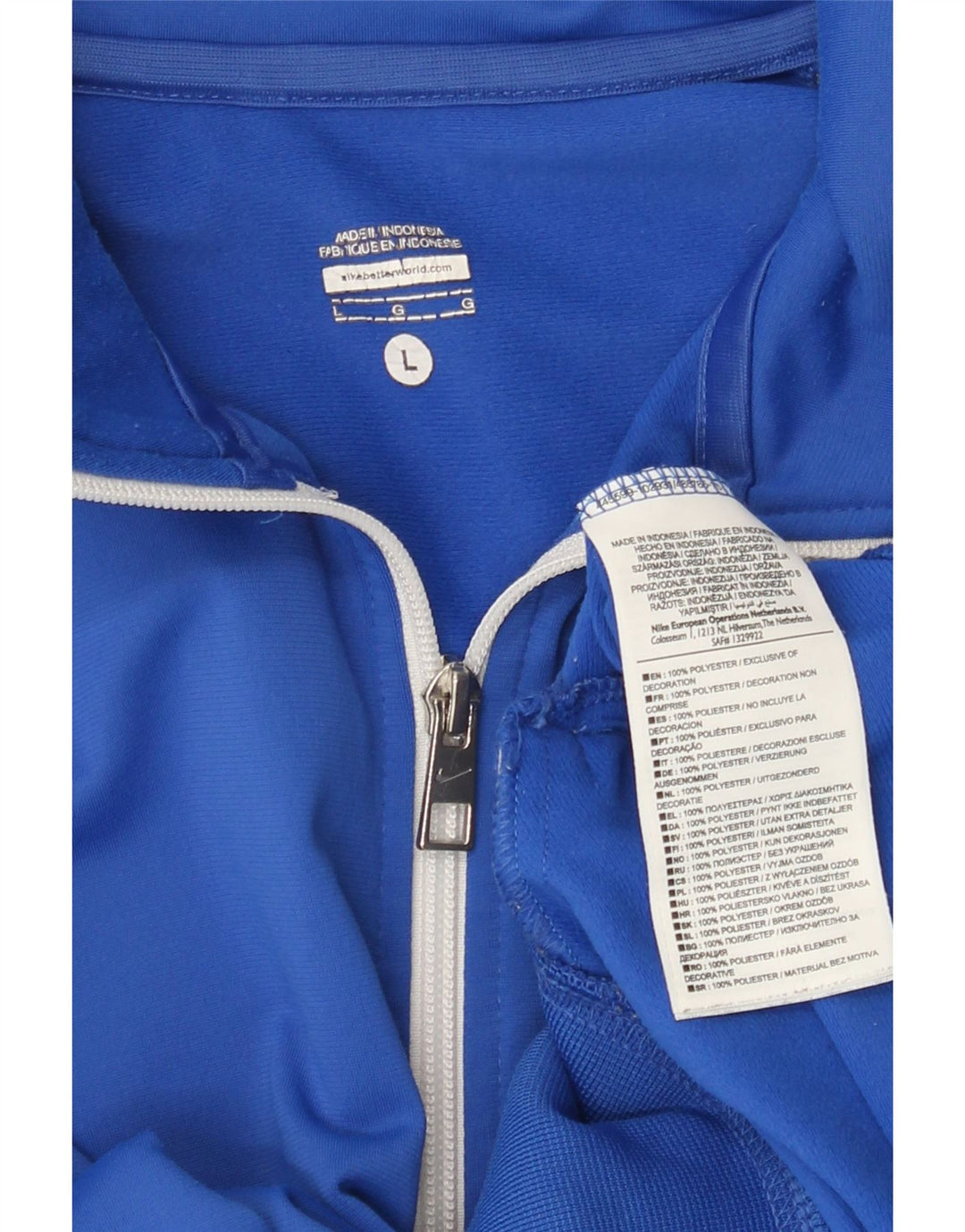 Мужская спортивная куртка Nike, большая синяя полиэстер с цветными блоками