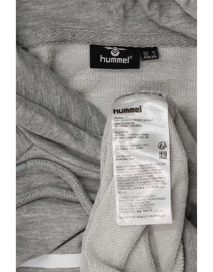 Hummel Мужской джемпер с капюшоном с рисунком XL, серый в крапинку, полиэстер