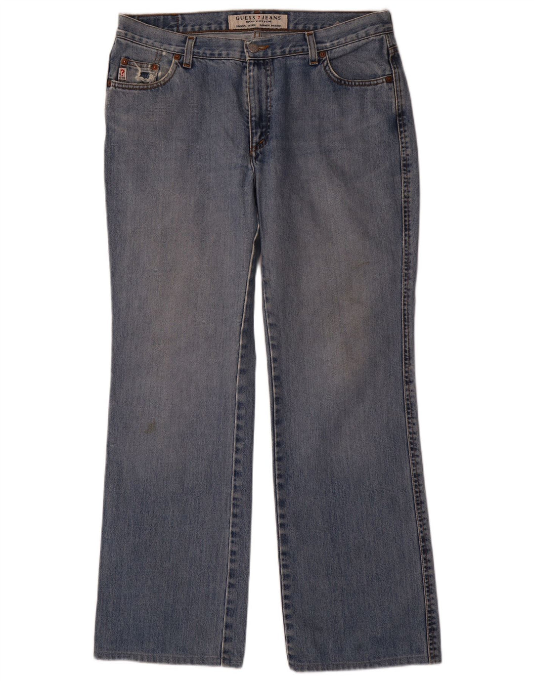 Мужские потертые прямые джинсы Guess W34 L31 синие
