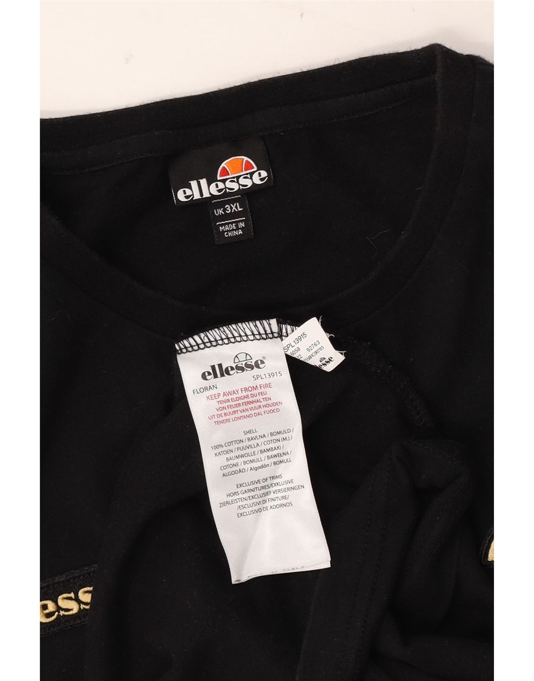 Мужская футболка ELLESSE 3XL, черный хлопок