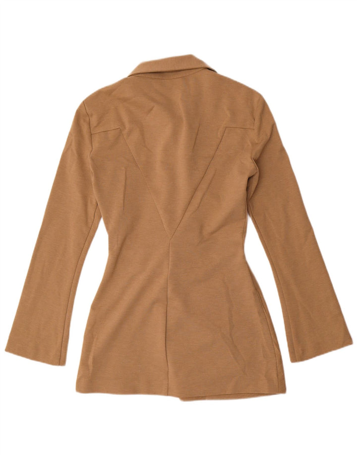 Женская блузка-рубашка Zara UK 10, маленький коричневый полиэстер