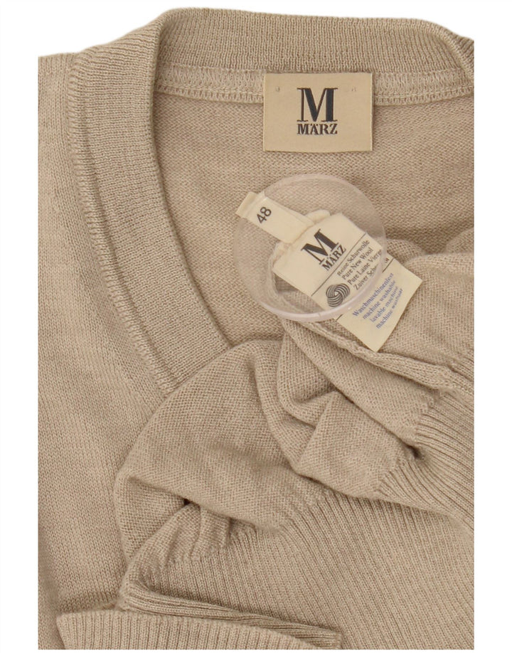 Мужской джемпер с v-образным вырезом Marz IT 48 Medium Beige Wool