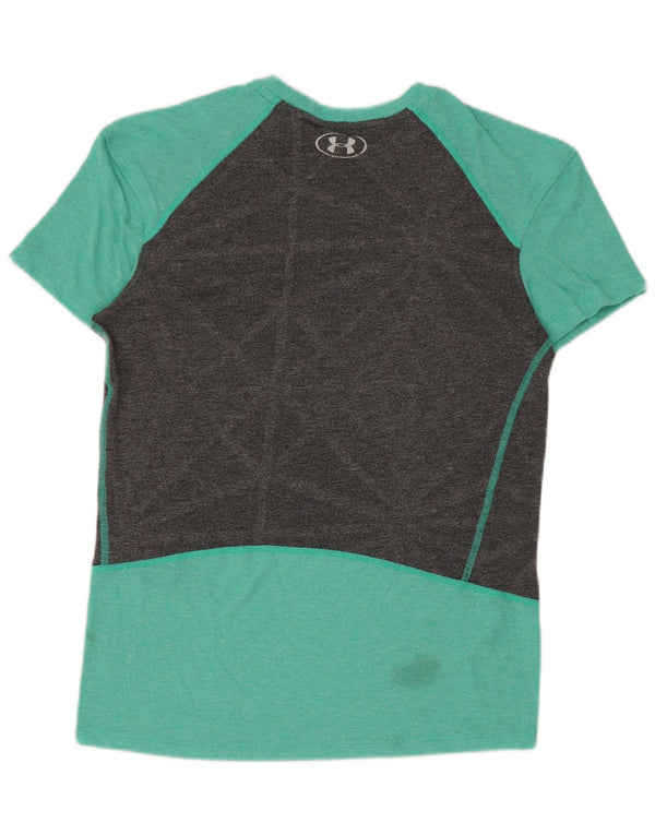Женская футболка Under Armour Heat Gear Top UK 10, маленькая зеленая с цветными блоками