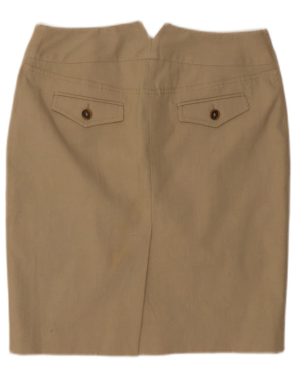 Karen Millen Женская прямая юбка UK 12 Medium W30 Бежевый хлопок