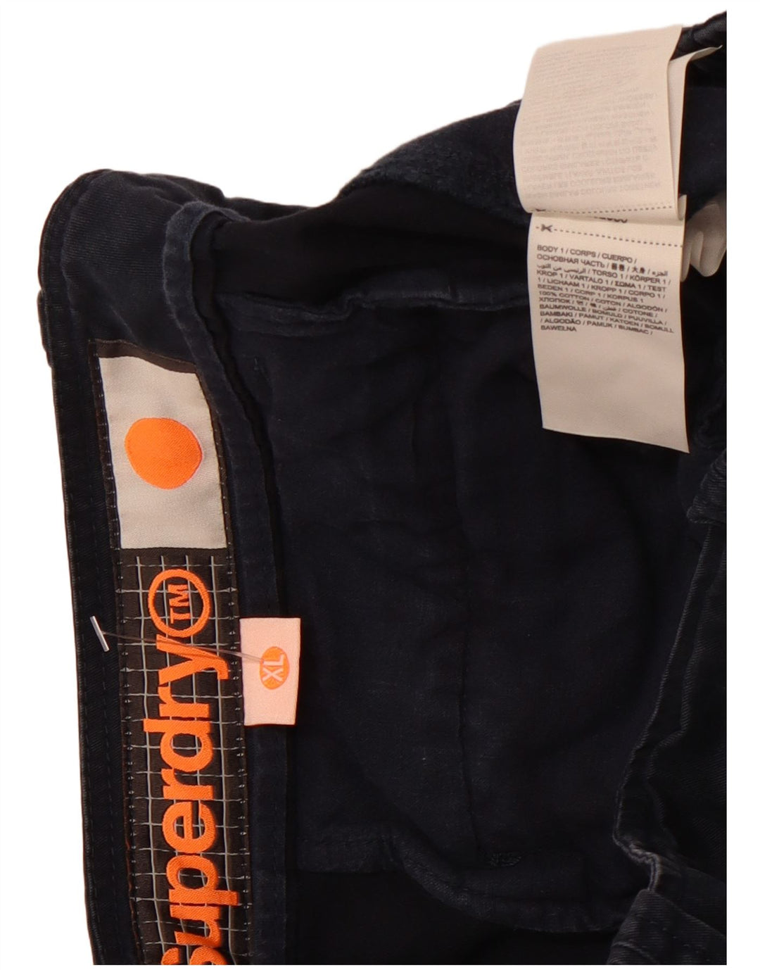 SUPERDRY Мужские шорты-карго XL W38 Темно-синие, хлопок