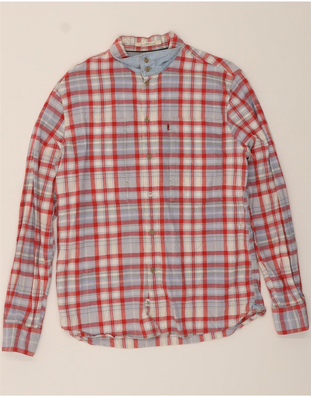 LEVI'S Mens Standard Fit Shirt Medium Red Check Cotton Vintage Levi's and Second-Hand Levi's from Messina Hembry 