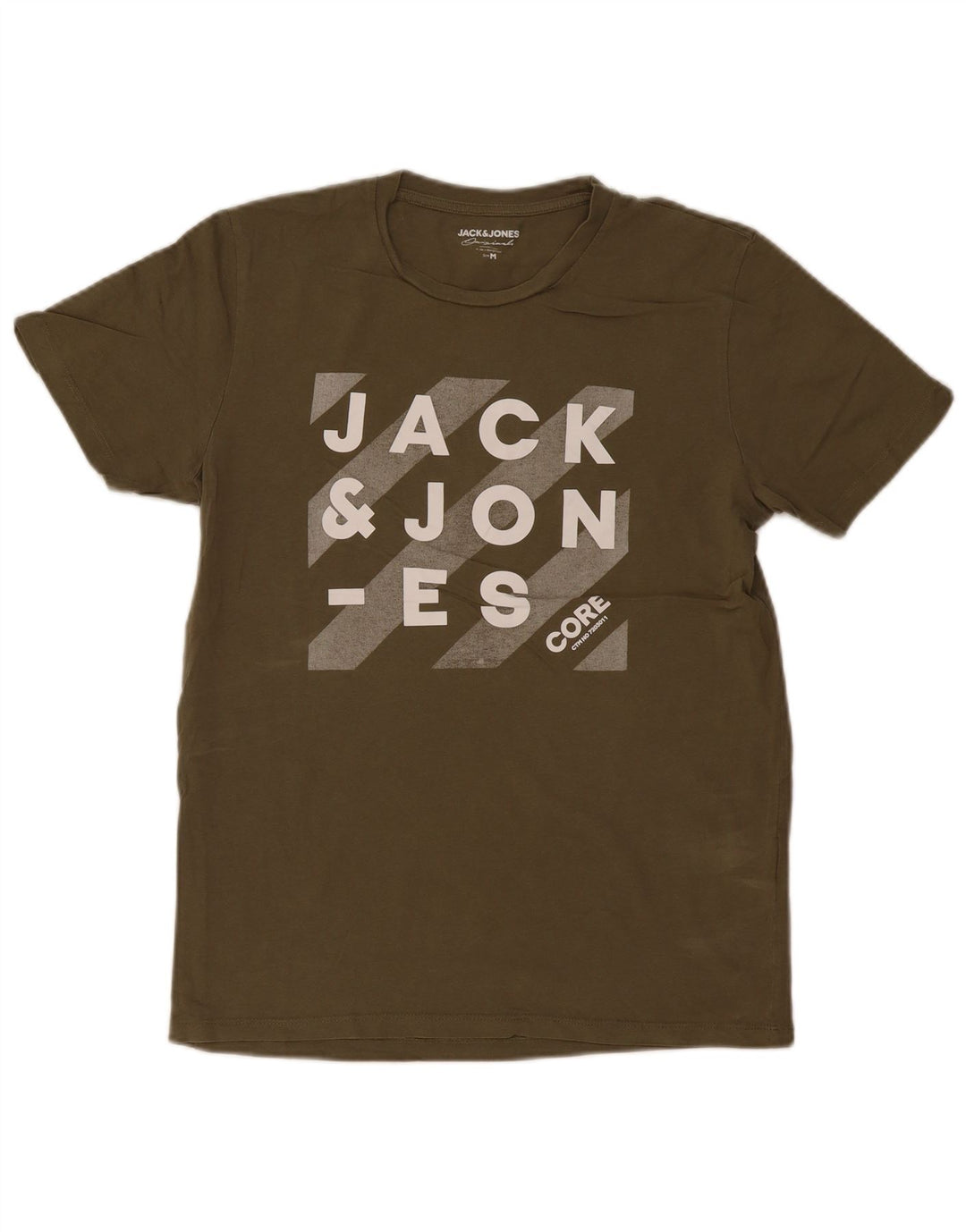 Мужская футболка с рисунком Jack & Jones из хлопка среднего цвета хаки