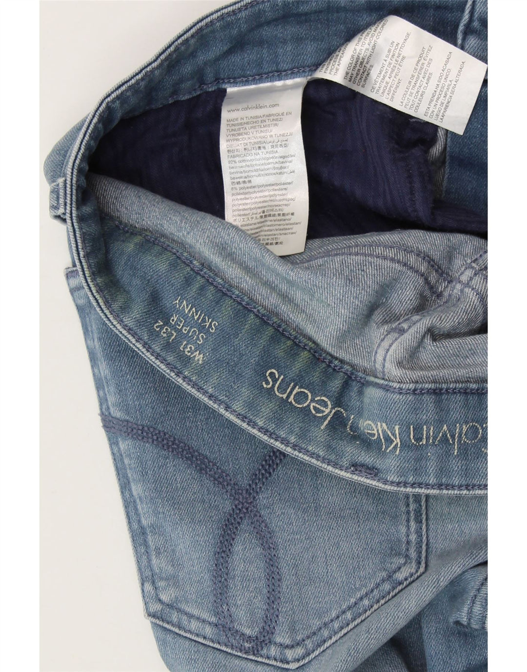 Женские джинсы суперскинни CALVIN KLEIN W31 L32, синий хлопок