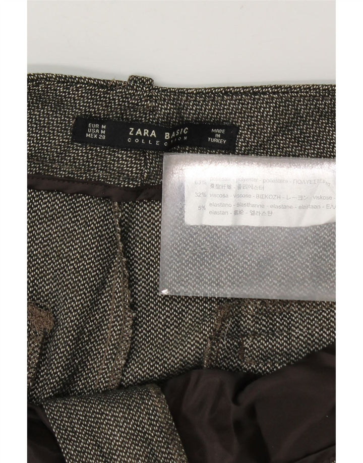 Женские укороченные брюки Zara среднего размера W28 L24, полиэстер цвета хаки
