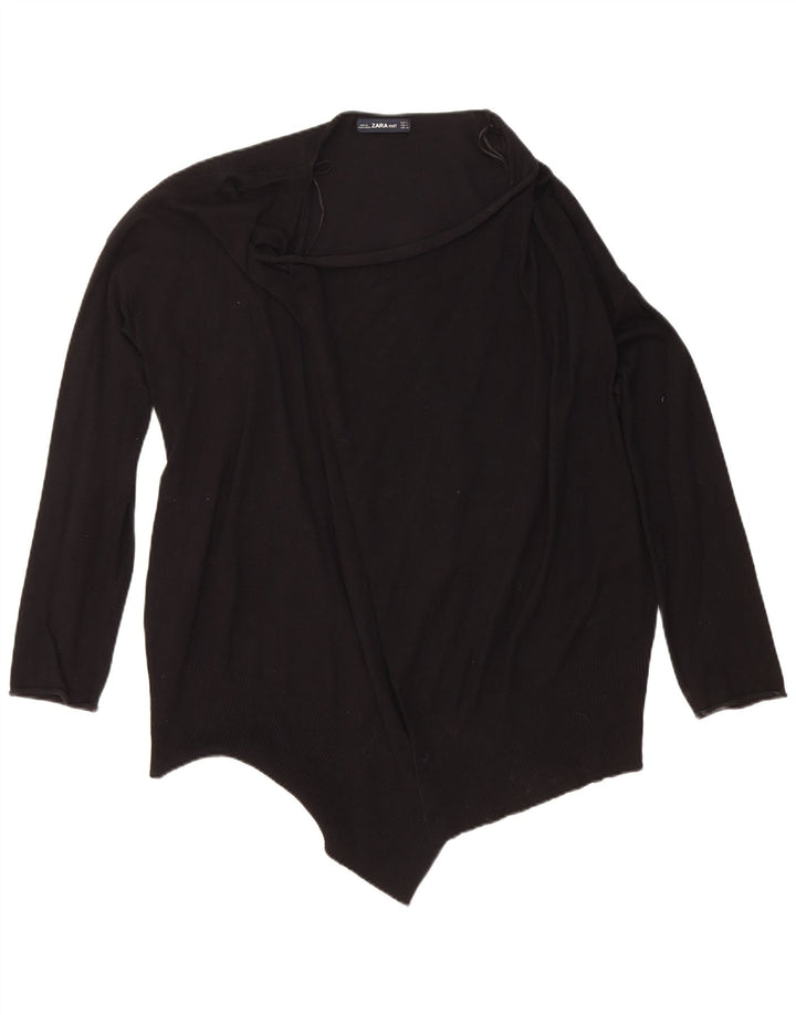 Женский открытый кардиган Zara UK 14, средний черный вискоза