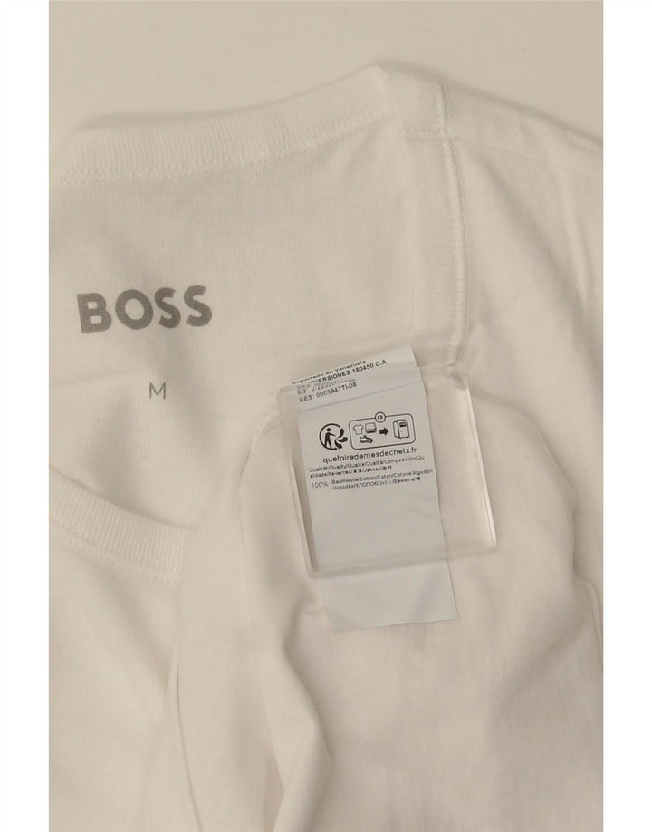 Мужская футболка HUGO BOSS из хлопка среднего размера белого цвета