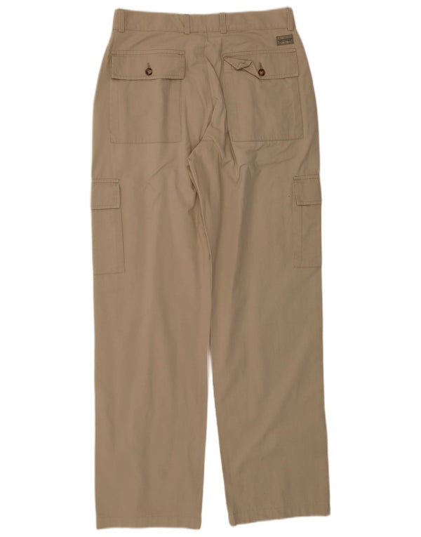 Wampum Mens Straight Cargo Trousers EU 48 Medium W30 L31 Beige Cotton