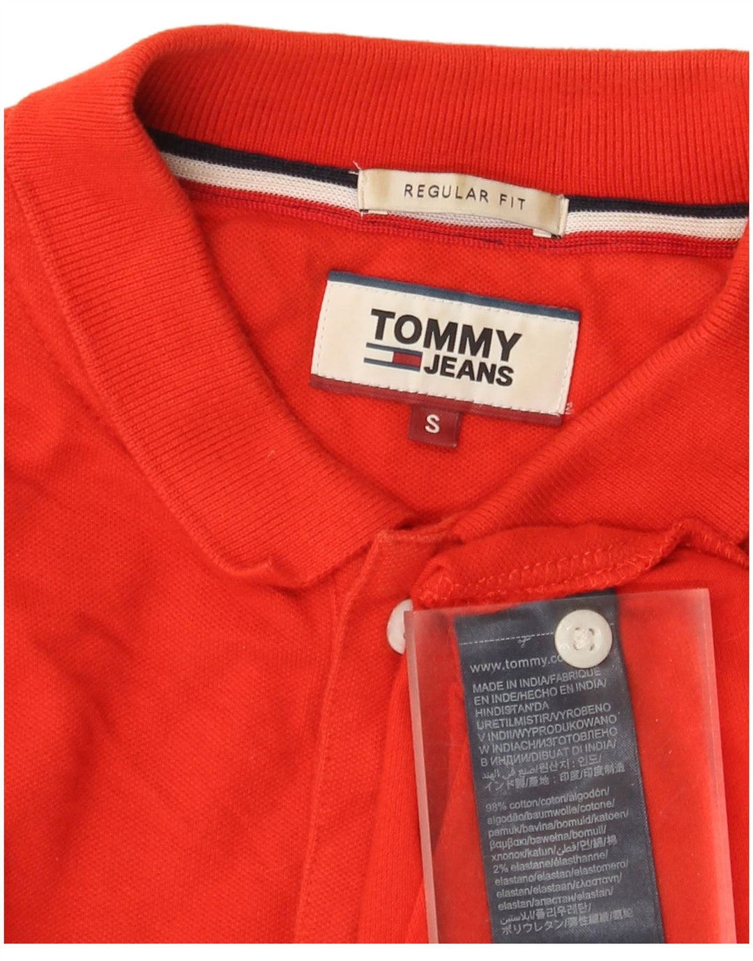 Мужская рубашка-поло обычного кроя Tommy Hilfiger, маленькая красная, хлопковая