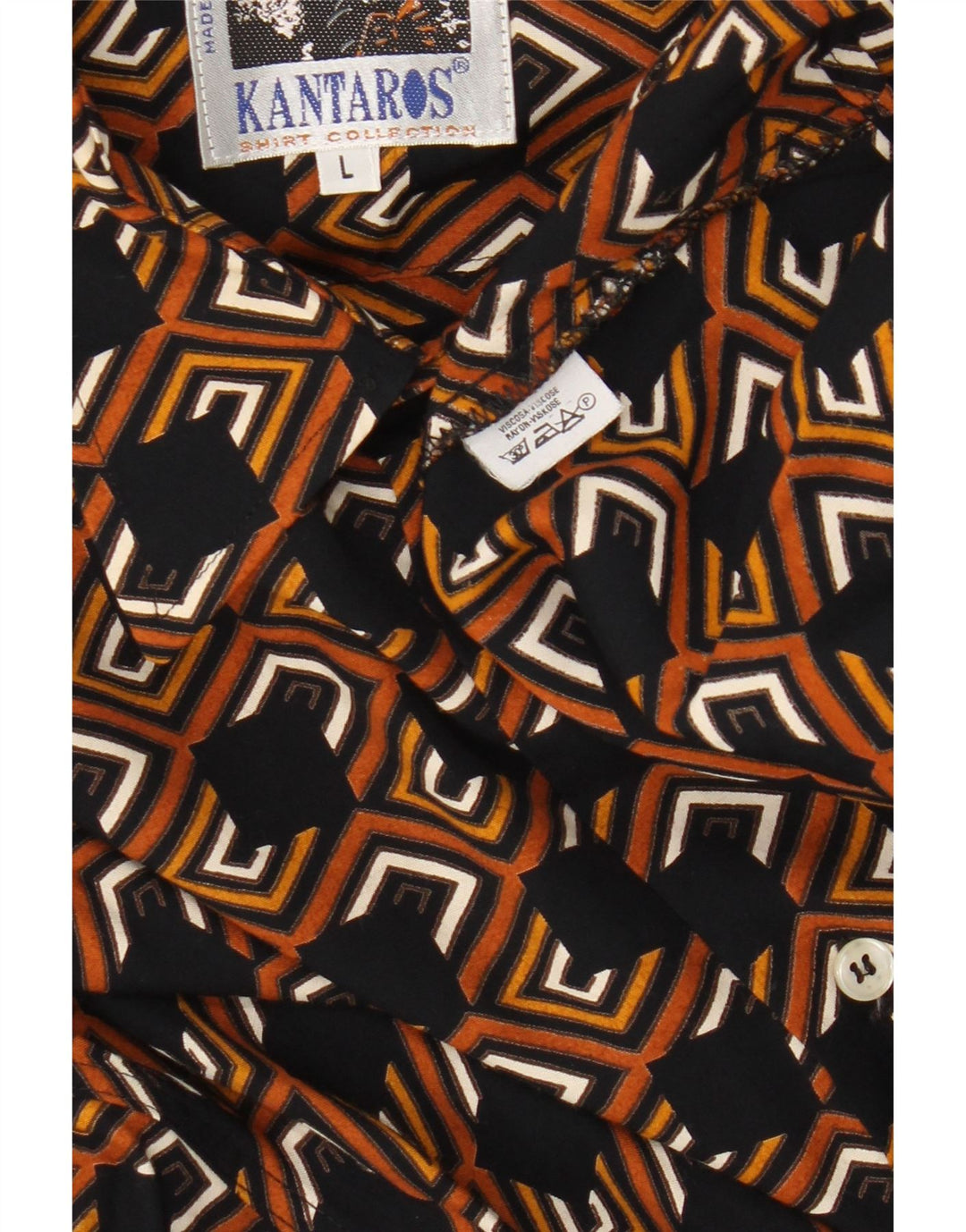 Мужская рубашка Kantaros, большая коричневая вискоза с геометрическим рисунком