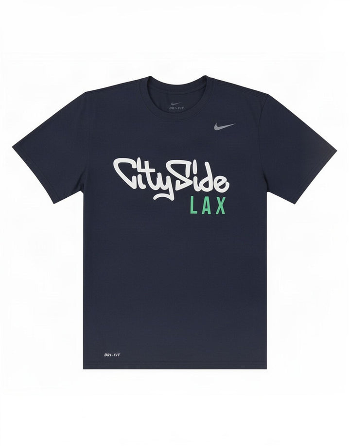 Мужская футболка Nike Dri Fit с графическим принтом, средний темно-синий полиэстер