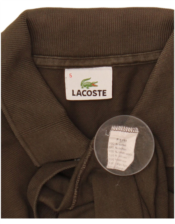 Мужская рубашка-поло Lacoste, размер 5, большая, коричневая, хлопок