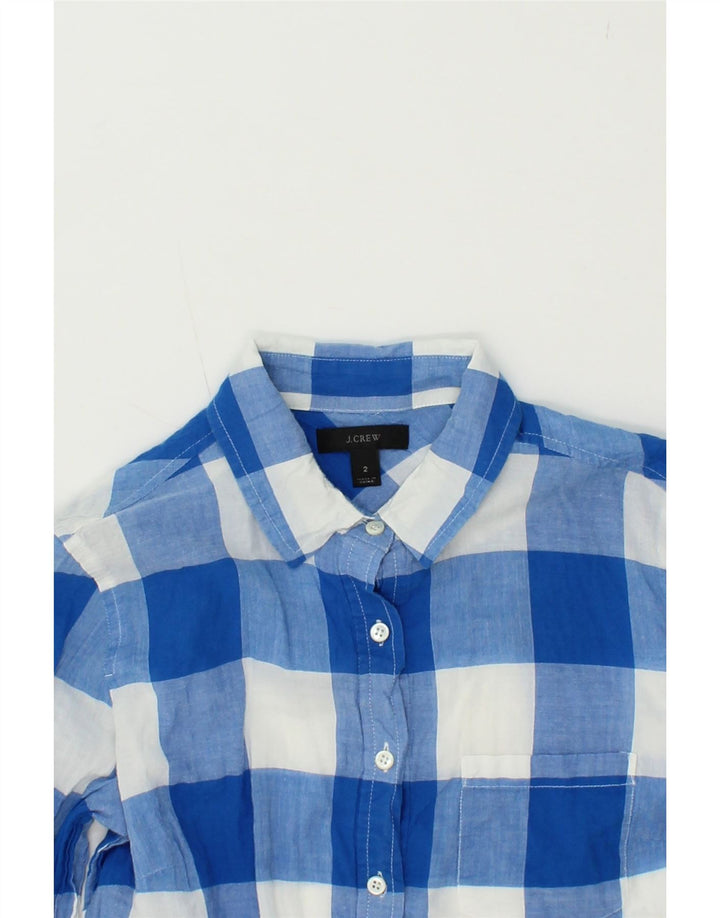 J. CREW Womens Pullover Shirt US 2 XS Blue Gingham Cotton Vintage J. Crew and Second-Hand J. Crew from Messina Hembry 