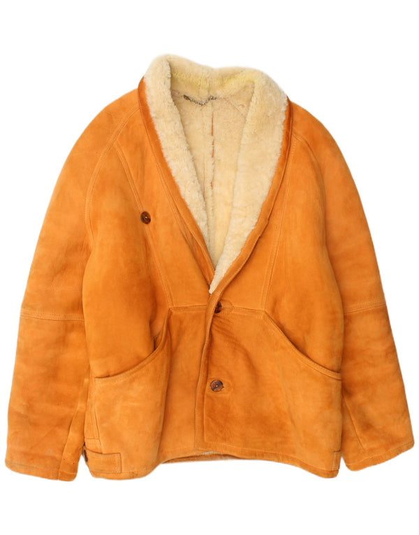 Мужская короткая дубленка VINTAGE IT 52 XL Бежевая короткая дубленка