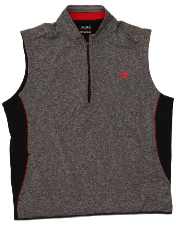 Мужской спортивный костюм без рукавов Adidas Climaheat XL, серый с цветными блоками