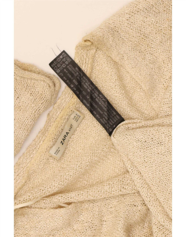Женский свободный кардиган Zara UK 14, средний бежевый акрил