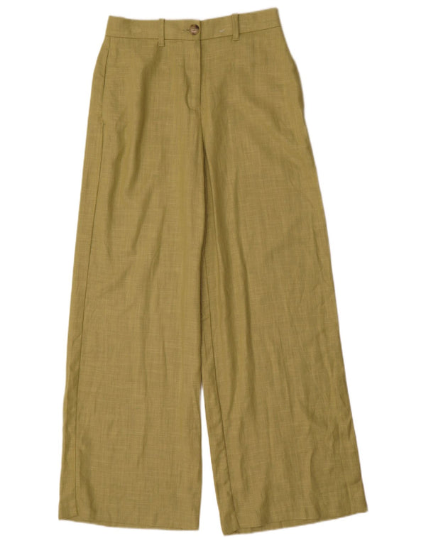 Женские широкие брюки чинос Marks & Spencer UK 8, маленькие W26 L29, зеленые