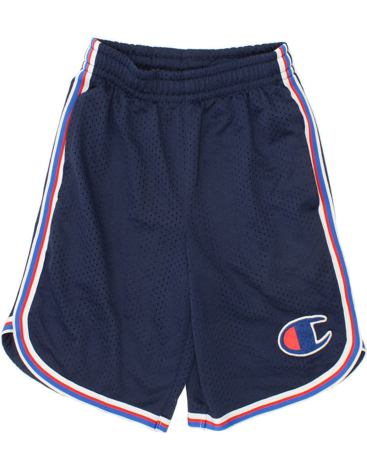 CHAMPION Boys Sport Shorts 7-8 Years Small Navy Blue Polyester Vintage Champion and Second-Hand Champion from Messina Hembry 