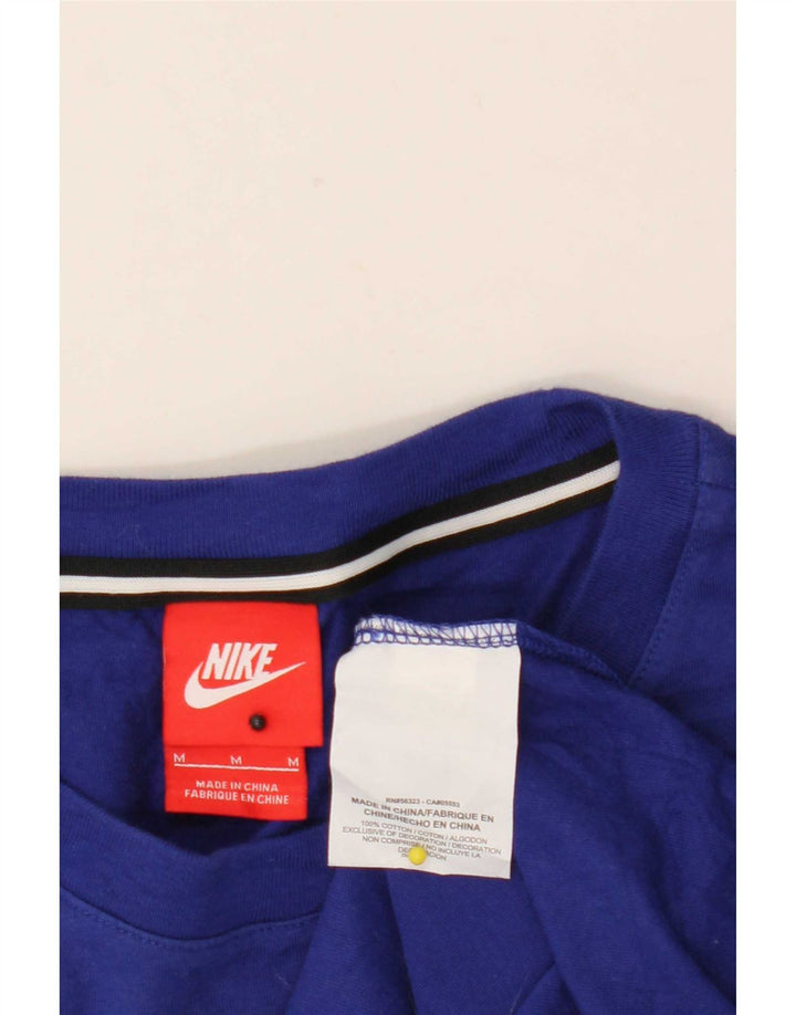 Мужской топ с рисунком Nike, рукав 3/4, средний синий в полоску, хлопок
