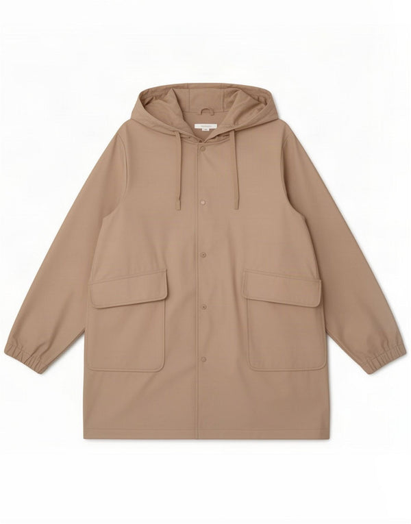 Женская парка с капюшоном Zara UK 18 XL, бежевый полиэстер