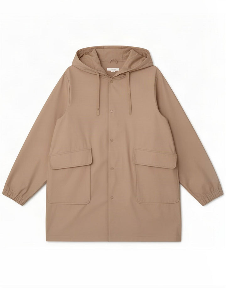 Женская парка с капюшоном Zara UK 18 XL, бежевый полиэстер