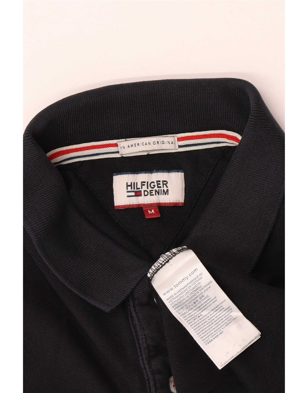Мужская рубашка-поло Tommy Hilfiger, средний черный хлопок