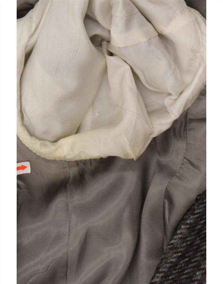 ВИНТАЖНЫЙ мужской пиджак на 2 пуговицах, Великобритания 38, средний серый с узором «гусиные лапки»