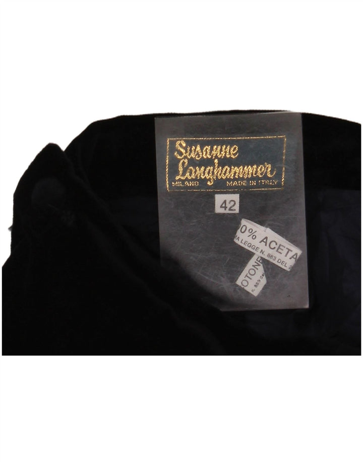 VINTAGE Женская бархатная юбка-карандаш с высокой талией IT 42 Medium W26 Темно-синий