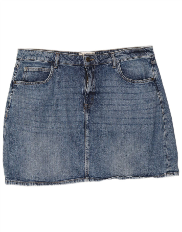 Женская джинсовая юбка Fat Face UK 16, большая W38, синяя, хлопок