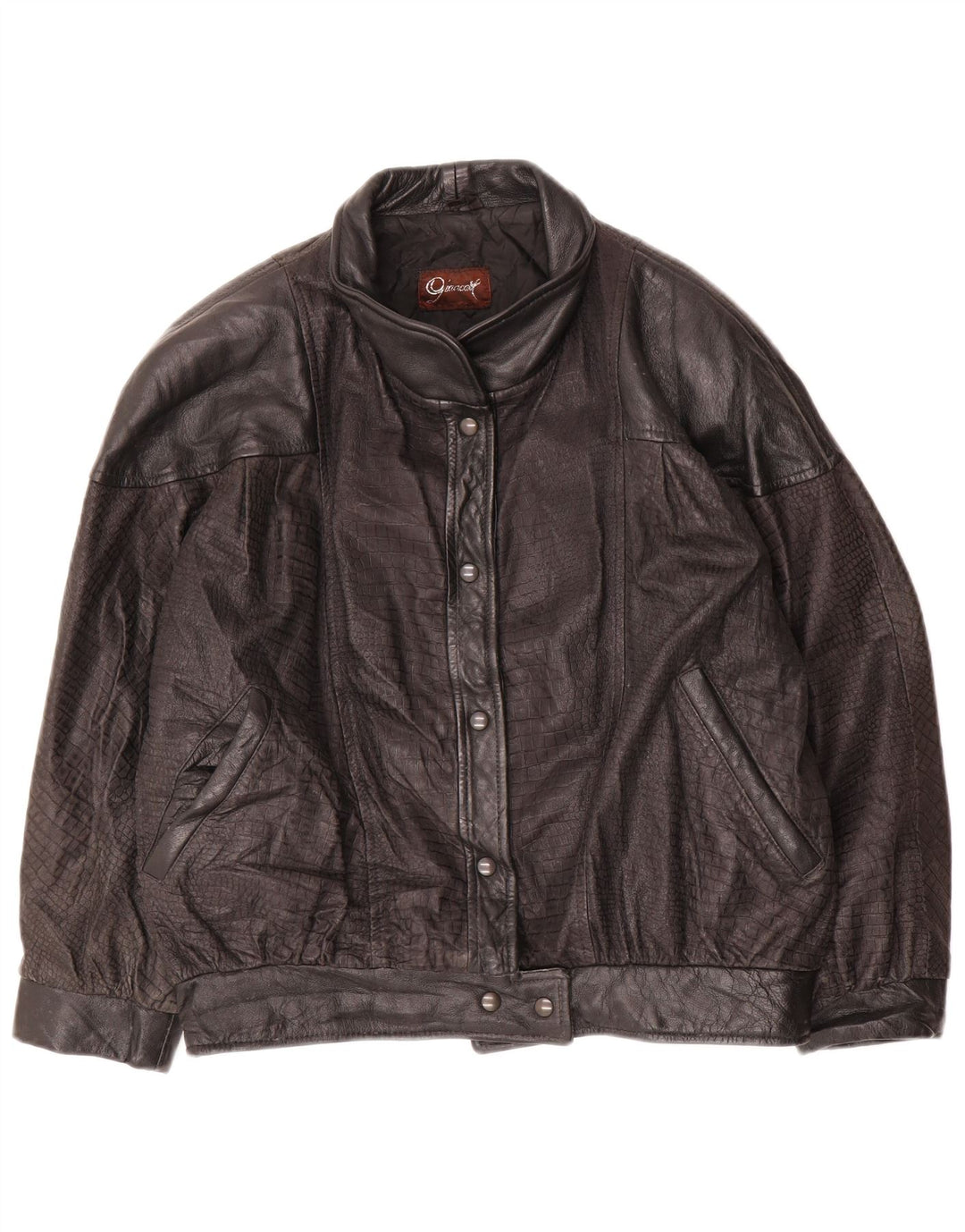 Винтажная женская кожаная куртка IT 44 Medium Black Leather