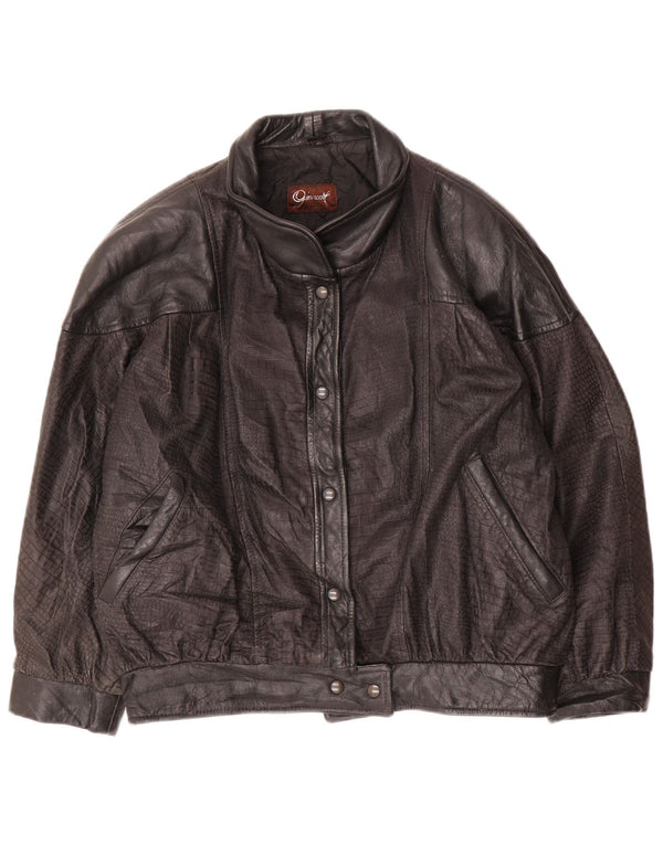 Винтажная женская кожаная куртка IT 44 Medium Black Leather