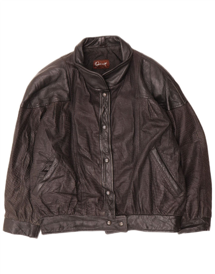 Винтажная женская кожаная куртка IT 44 Medium Black Leather