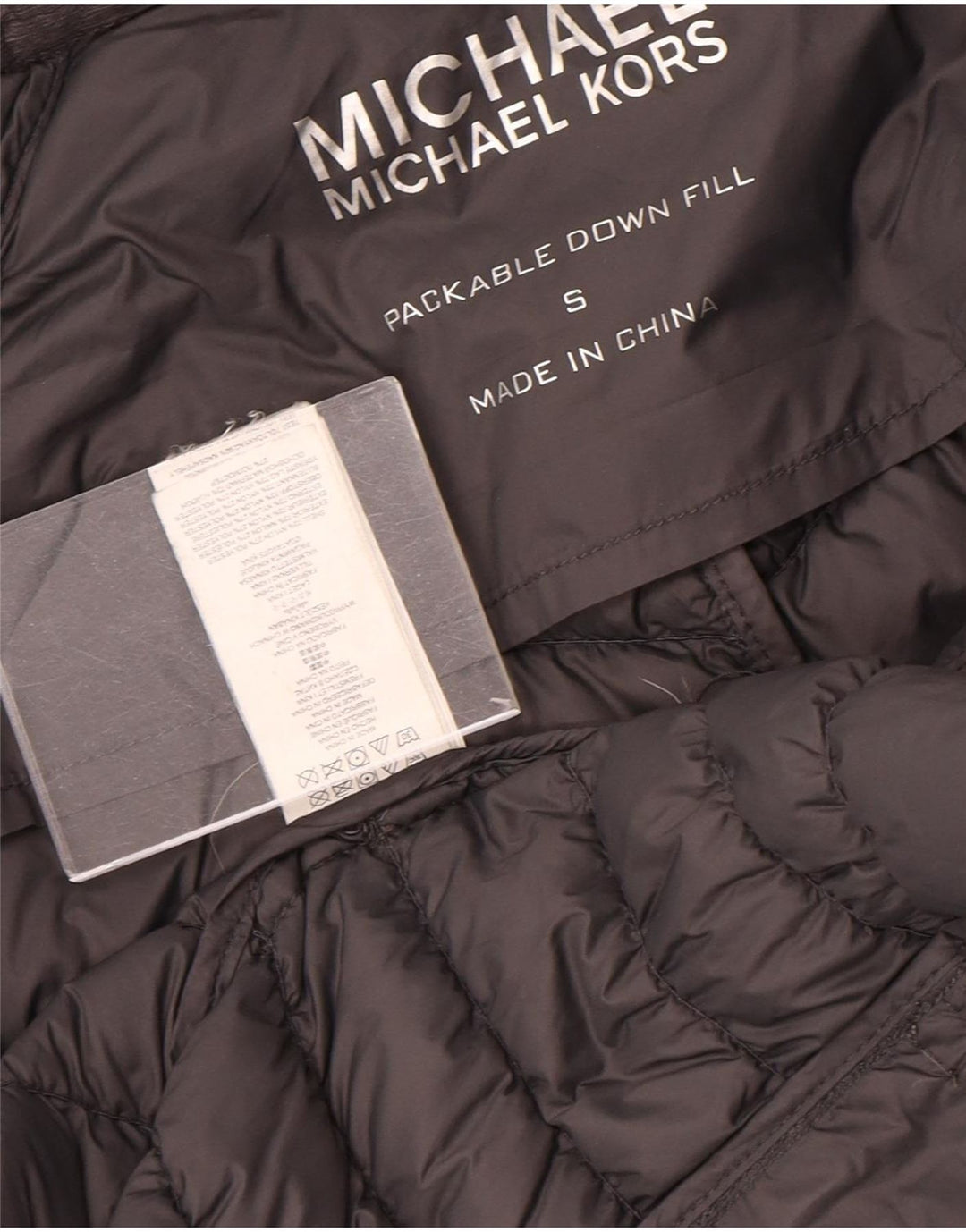 Женская стеганая куртка Michael Kors UK 10, маленький серый нейлон