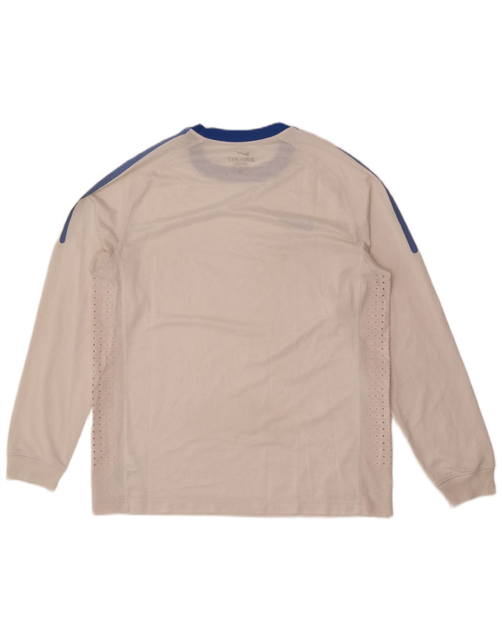 Мужской топ Nike Dri Fit с длинным рукавом, большой белый полиэстер с цветными блоками