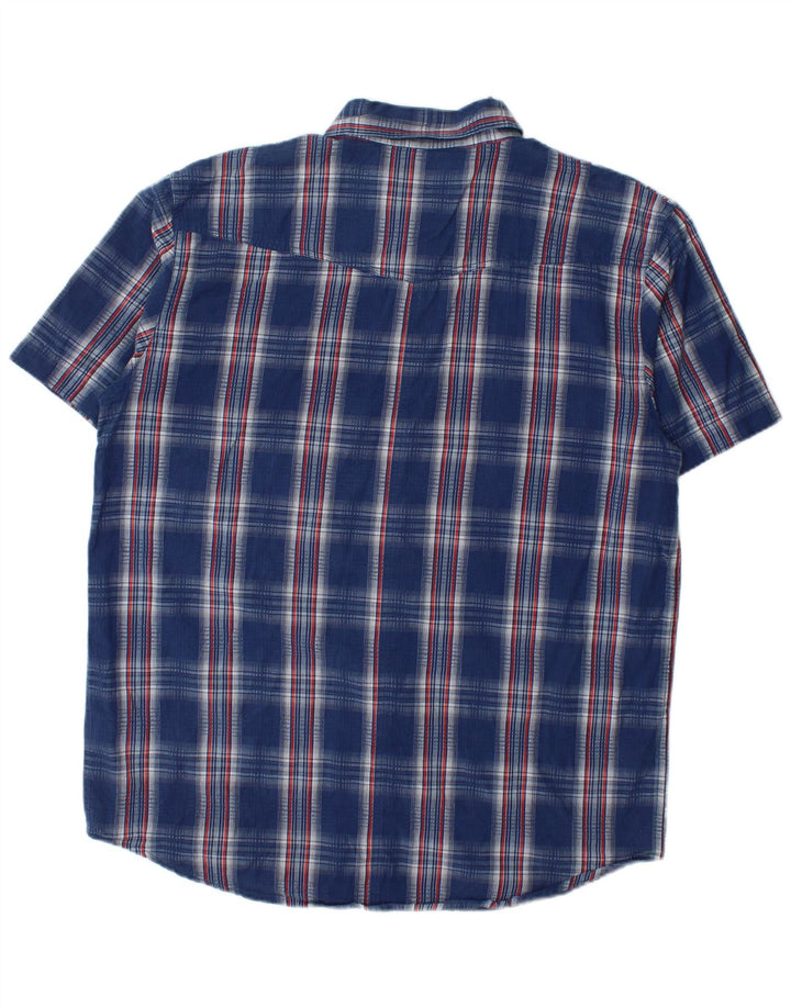 Мужская рубашка с коротким рукавом Wrangler XL, синяя клетка, хлопок