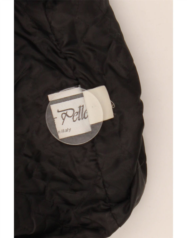 Винтажная мужская кожаная куртка IT 52 XL Черная кожа