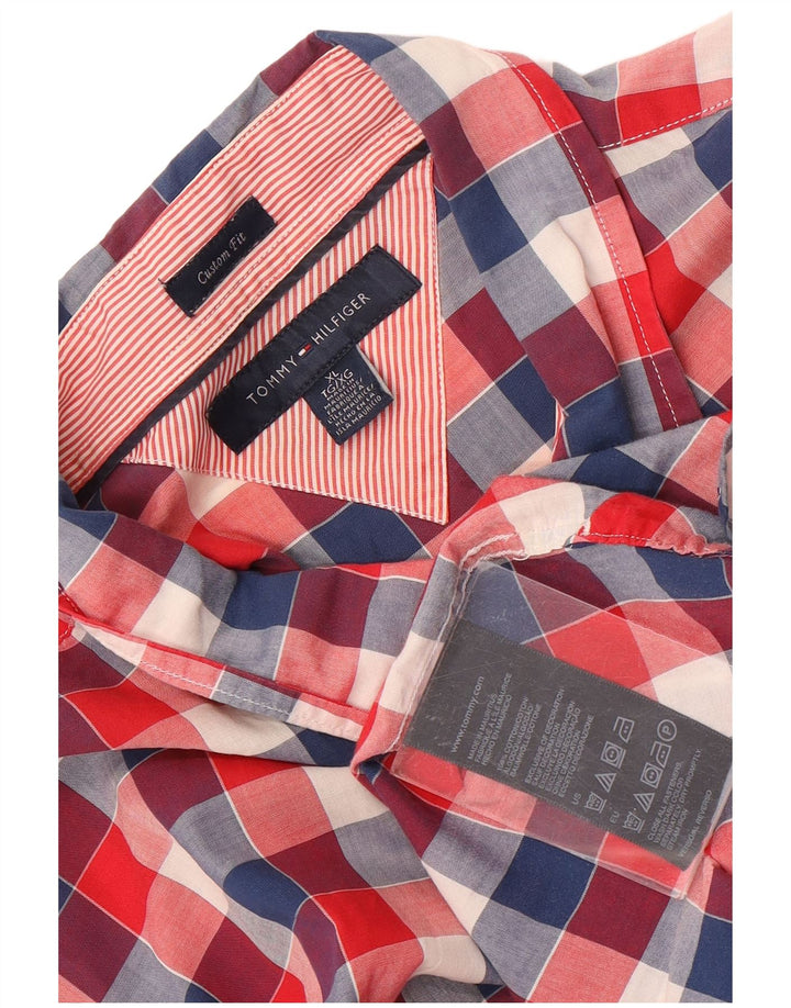 Мужская рубашка на заказ Tommy Hilfiger XL, хлопковая красная клетка