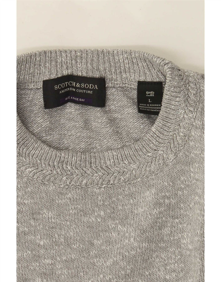 Мужской джемпер с круглым вырезом Scotch & Soda, большой серый в крапинку