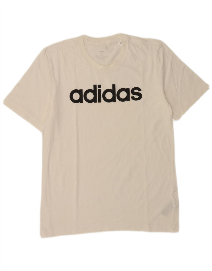 Мужская футболка Adidas с рисунком, маленький белый хлопок