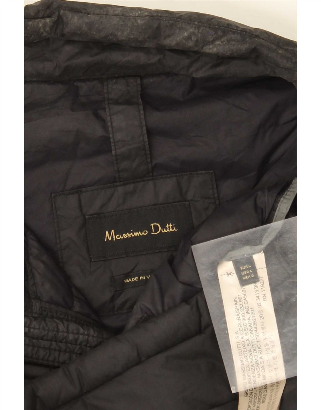 Мужская стеганая куртка Massimo Dutti UK 40, большая, черный нейлон