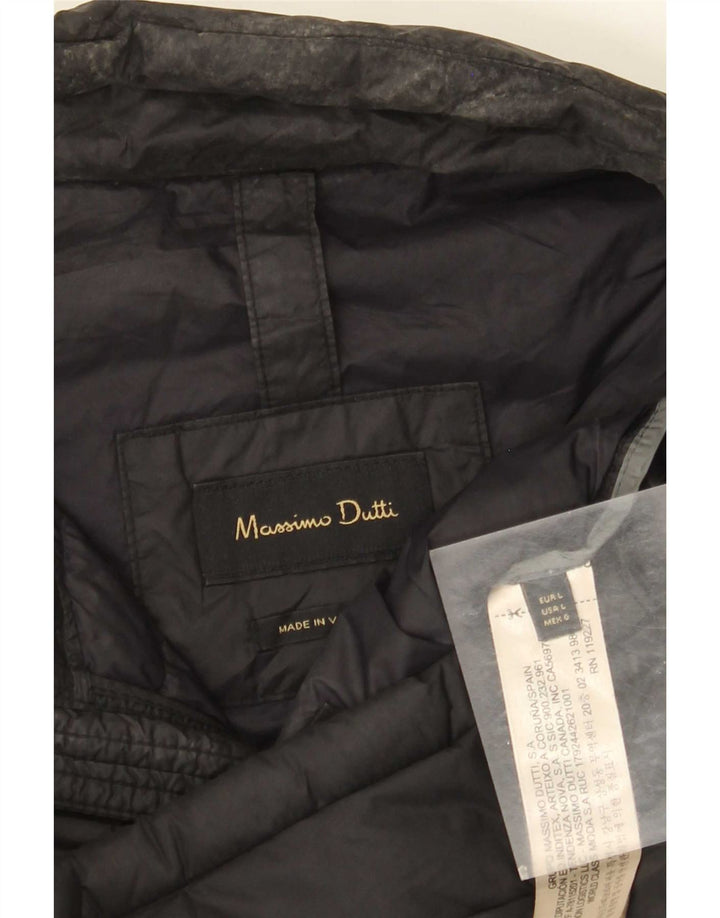 Мужская стеганая куртка Massimo Dutti UK 40, большая, черный нейлон